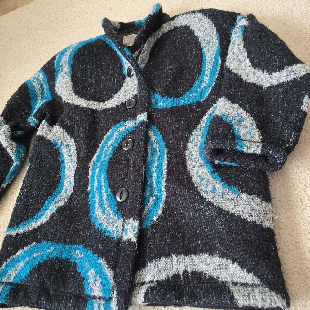 Vintage 80s Karizma Oversized Button Coatigan – Size Small (Fits M/L)